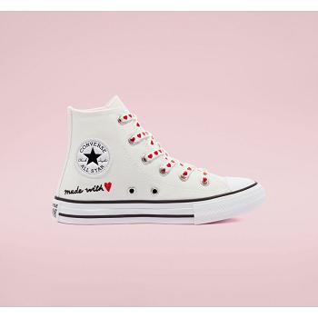 Converse Chuck Taylor All Star Made With Love Hi Biele / Cervene - Detske Vysoké Tenisky